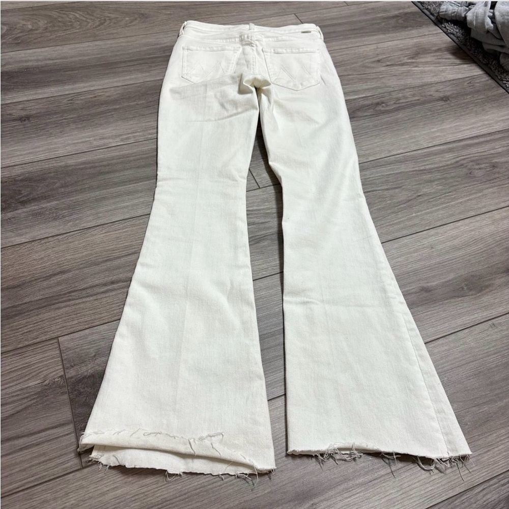 MOTHER Cream Flare Jeans